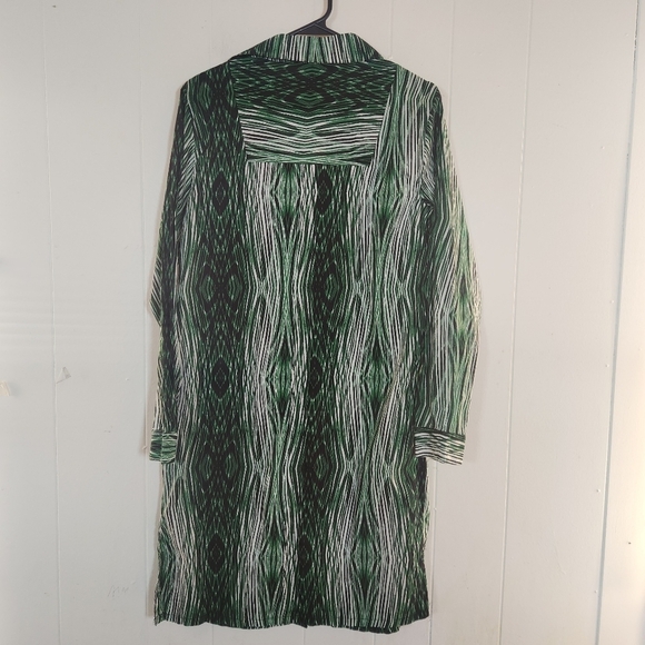 Derek Lam Design Nation Green black cotton Button down Shirt Dress Size Medium - Picture 5 of 16